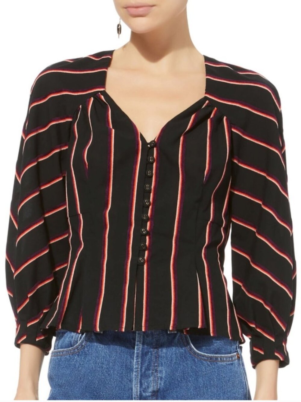 INTERMIX Lexi Striped Top Size 0